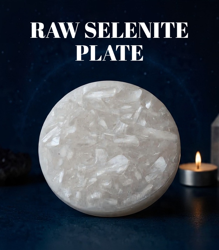 Raw Selenite Charging Plate (100% Natural & Lab Certified)
